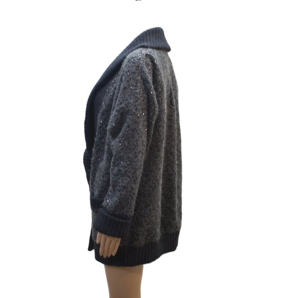 Diane Von Furstenberg Charcoal Pea Coat - Picture 4 of 11